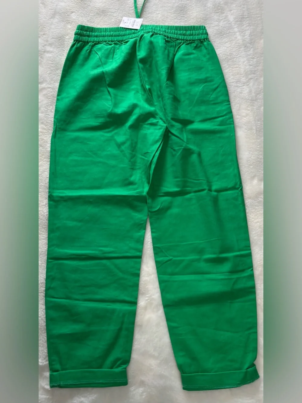NWT J.Crew Factory Linen Cotton Blend Drawstring Pants Grass Green Size 4